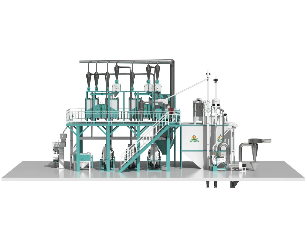 Diseño de flujo de producción de harina de trigo compacto 20-25T por Voson