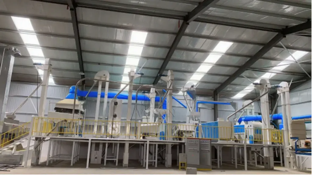 Línea completa de procesamiento de copos de avena VOSON en diseño de fábrica